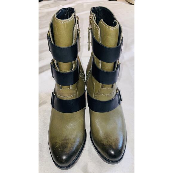 Sorel After Hours Leather Wedge Boots in Green - Women's Size 10 - NL2550-383 - Picture 2 of 12